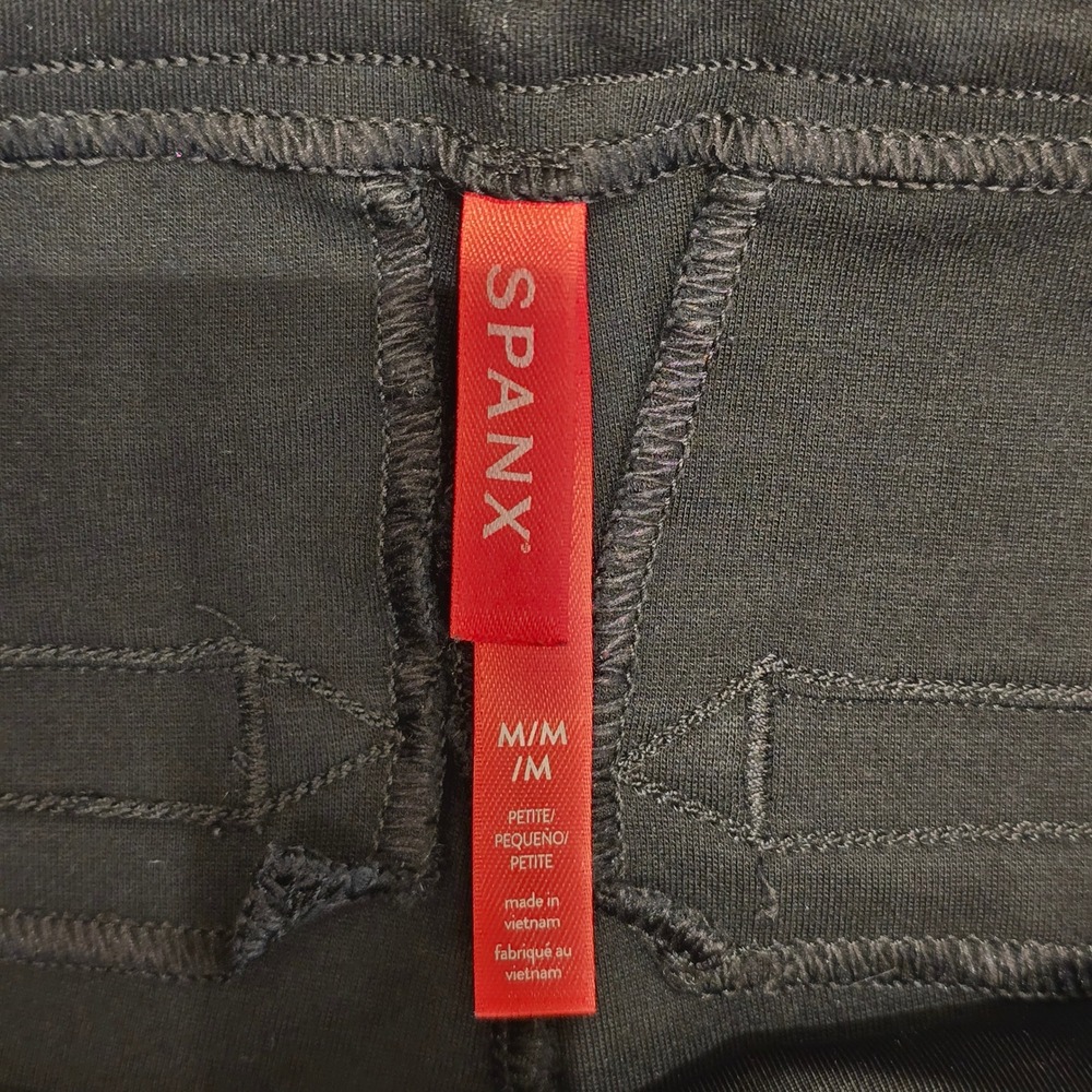 Spanx The Perfect Pant Black Slim Cropped 4-Pocket‎ Ponte Trousers Womens Medium - Picture 2 of 5